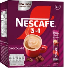 نسكافيه 3في1 بطعم الشوكولاتة والبندق (شوت) عبوه24*9جم