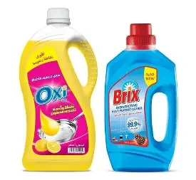اوكسى سائل تنظيف الأطباق ليمون أخضر 2.5 كجم+بريكس 730 مل عرض خاص