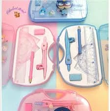 علبةادوات هندسية AOSDU 7 قطع شكل بيضاوي